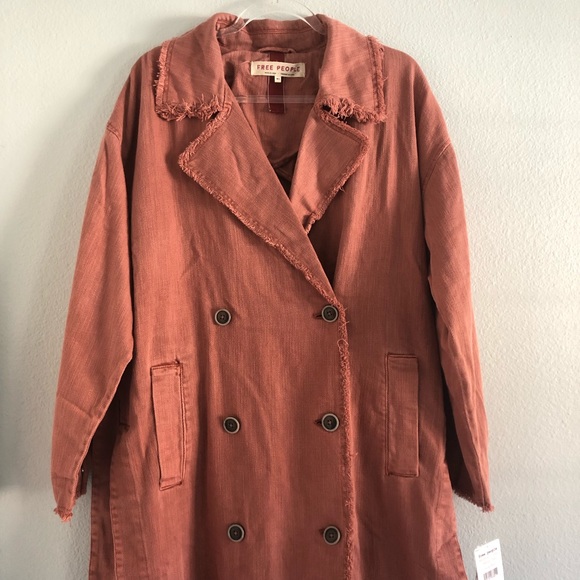 SOLD✨FREE PEOPLE Kelly Cherry Chai Trench Coat (M/L) NWT - Picture 6 of 10